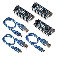 3pcs for Arduino Mini Nano V3.0 ATmega328P 5V 16M Micro Controller Board Module with 3pcs USB Cable Compatible with Arduino IDE