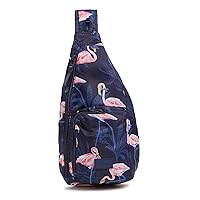 Vera Bradley Ripstop Mini Sling Backpack, Flamingo Party