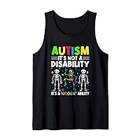 Funny Dabbing skeleton Autism it's a different ability Gifts Tank Top