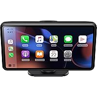 Miroir Drivvplay - Portable Wireless Carplay and Android Auto Display, 5'' Touch Screen, Works with Your Car Stereo, Car Radio, Wireless AirPlay, Mirror Link, Bluetooth 5.0, FM/AUX/MIC/USB