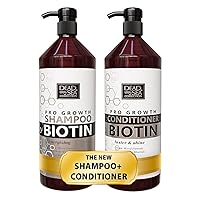 Biotin Oil Shampoo and Conditioner Set for Strengthening and Volume - with Natural Dead Sea Minerals - Nutrition and Healthier, Repair and Shine - Pack of 2 (67.6 fl. oz)