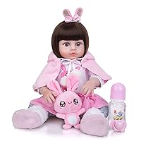 Reborn Baby Dolls, 19 Inch Realistic Newborn Baby Dolls, Lifelike Handmade Silicone Doll, Baby Soft Skin Realistic, Birthday Gift Set for Kids Age 3 +