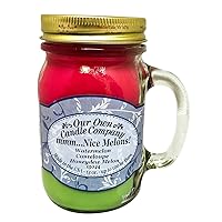 Our Own Candle Company, Nice Melons Scented Mason Jar Candle, 100 Hour Burn Time, Made in The USA - 13 Ounces