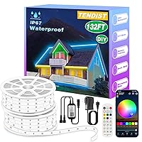 132ft Outdoor Led Strip Lights, IP67 Waterproof LED Light for Outside App Remote Control, RGB Music Sync Exterior Rope Light Strip for Pool, Patio, Deck, Christmas Lighting