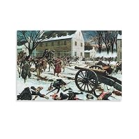 George Washington Battle of Trenton American Revolution Poster Decorative Painting Canvas Wall Art Living Room Posters Bedroom Painting 20x30inch(50x75cm)