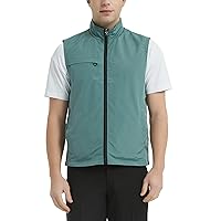 Lesmart Men Vest Golf Reversible Lightweight Water Resistent Sleeveless Jacket Outwear Vest with Pockets