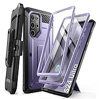 SUPCASE UB Pro Case for Samsung Galaxy S24 Ultra, [2 Front Frame] [Military-Grade Protection] Heavy Duty Rugged Case with Built-in Screen Protector & Kickstand & Belt-Clip (Mauve)