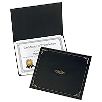 Certificate Holders, Black Diploma Holders, Letter Size, 25 Per Pack (299550)