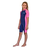 EcoStinger® Girls One Piece Sunsuit UV Protective Swimsuit Chlorine Resistant UPF50+ Navy Pink