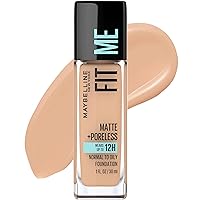 Fit Me Matte + Poreless Liquid Oil-Free Foundation Makeup, Pure Beige, 1 Count (Packaging May Vary)