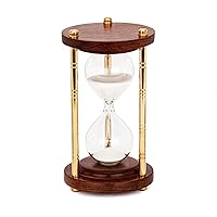 Nautical Hourglass 3 Columns Brass/Wood 15min. 15x8cm Hourglass Nautical Decoration 14989