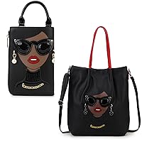 Novelty Unique 3D Lady Face Top Handle Satchel Handbags for Women