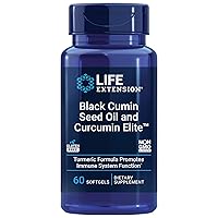 Life Extension Black Cumin Seed Oil & Curcumin Elite Turmeric Extract - Supplement - Formula for Healthy Immune System & Whole-Body Health- Gluten Free, Non-GMO - 60 Softgels