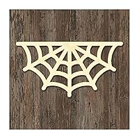 3 Pcs Crafts Wood Hanging Decorations, Xmas Tree Hanging Wood Slices for Kids DIY Wood Slices for Kids DIY Art Crafts, Spiderweb Shape Design Wooden Cutouts for Halloween Handmade Gifts