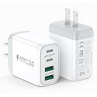 2-Pack 40W USB C Wall Plug, 4 Port Fast Charging Block PD 3.0 Multi Port Type C Adapter Cube for iPhone 15/13/13pro/12/12pro/XR/SE, iPad Pro/Mini/Air, Google Pixel/Pixel 3a/ XL/3/2XL