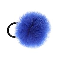 2pcs Pom Pom Elastic Hair Tiles Flurry Ball Hair Ponytail Holder Hair Rope Faux Rabbit Fur Hair Accessories