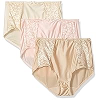 Bali Women's Double Support Pack, Cool Comfort Underwear, Full Coverage Brief Panty, 3-Pack (Colors May Vary)