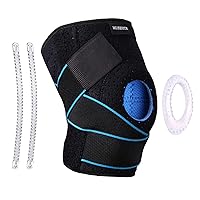 Knee Brace with Side Stabilizers-Patella Knee Brace for Meniscus Tear, Arthritis, Knee Pain-Neoprene Knee Support Wrap for Sports, Weightlifting, Workout, Fitness, Running-Men or Women-Medium