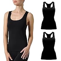 Risalti Women's Fitness Sports Tank Top 2 Pieces – Women's Gym Tank Top in Elastic and Breathable Microfibre, Women's Gym Clothing, Running Tank Top, Yoga, Seamless – Made in Italy