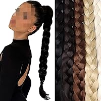 Braided Ponytail Extension 34inches Synthetic Long Braided Ponytail Hair Extensions for Women Pony Tail (12#)