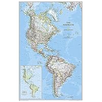National Geographic: The Americas Classic Wall Map - Laminated (23.75 x 36.5 inches) (National Geographic Reference Map)