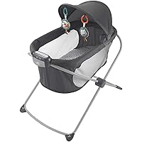 Fisher-Price Baby Crib Soothing View Projection Bassinet Portable Cradle with Lights Music Vibrations & Slim Fold, Pencil Strokes