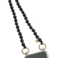 iPhone 13 Pro Max Beaded Long Around The Neck Cell Phone Holder, Lanyard, Tether, Chain, Strap, or Leash! Comes with iPhone 13 Pro Max Case (Black iPhone 13 Pro Max)