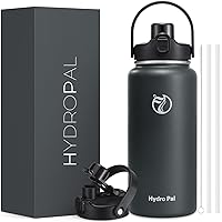 Half Gallon Insulated Water Bottle with 2-in-1 Lid (Chug Lid/Straw Lid), 64oz Double Walled Vacuum Stainless Steel Water Bottles, Water Jug with Straw, Wide Mouth Insulated Thermos