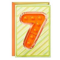 Hallmark 7th Birthday Card for Kids with Detachable Pop It! Toy