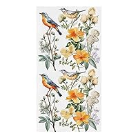 Kitchen Towels Set of 1, Bird Floral Absorbent Dish Towel Microfiber Hand Dish Cloths for Drying and Cleaning Reusable Cleaning Cloths 18x28in Hand Paint Flowers Watercolor Illustraction