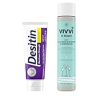 Desitin Maximum Strength Baby Diaper Rash Cream with 40% Zinc Oxide, 4.8 oz with VIVVI & BLOOM Gentle 2-in-1 Baby Wash & Shampoo Cleansing Gel Natural Scent 10 oz