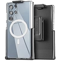 Magnetic Belt Case Set Designed for Samsung Galaxy S23 Ultra with Holster Clip - Compatible with MagSafe (Clear) (Magsafe Clear)
