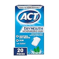 Dry Mouth Moisturizing Gum, 20 Pieces, With Xylitol, Sugar Free Soothing Mint