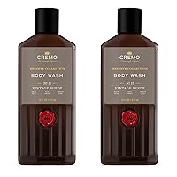 Cremo Rich-Lathering Vintage Suede Body Wash, A Vintage Suede with Notes of White Moss and Rich Amber, 16 Fl Oz (Pack of 2)