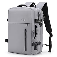 HOMIEE Carry on Bag, Expandable Large Suitcase, Extra Large 40L Travel Backpack, Water Resistant Luggage Daypack, Dry Wet Separation Business Weekender Bag, Light Grey