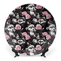 Skunk Bone China Decorative Plate Ceramic Dinner Plates Decorative Plate Crafts for Women Men 10inch
