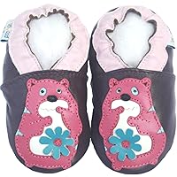 Leather Baby Soft Sole Shoes Boy Girl Infant Children Kid Toddler Crib First Walk Gift Hamster Purple
