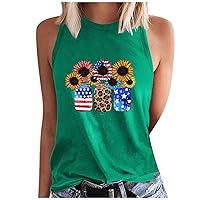 Sunflower Tank Tops Women Funny Sunflower Graphic Sleeveless Shirts Summer Athletic Causal Beach Holiday Tee Blouses