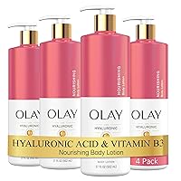 Olay Nourishing & Hydrating Body Lotion for Women with Hyaluronic Acid 17 fl oz Pump Pack of 4