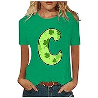 St. Patrick’s Day T-Shirt Green Gifts Crewneck Short Sleeve Tank Tops Fashion Sweatshirts for Teen Girls