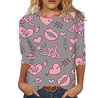 Women Graphic Tshirt Heart Patterned Turtle Neck Long Sleeve Shirt Workout Classic Women's Tops, Tees & Blouses