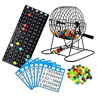 Regal Bingo - Deluxe Bingo Set - Includes 6 Inch Bingo Cage, Master Board, 18 Mixed Cards, 75 Calling Balls, Colorful Chips - Ideal for Large Groups, Parties