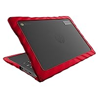 Gumdrop DropTech Laptop Case Fits HP Chromebook 11 G8/G9 EE. Designed for K-12 Students, Teachers and Classrooms–Drop Tested, Rugged, Shockproof Bumpers for Reliable Device Protection – Red