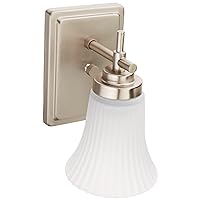 Inc Source LS-16941SS/FRO Bendek 1 Wall Sconce Lite with Frost Glass Shade, Satin Steel