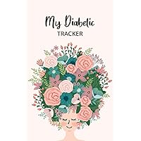My Diabetic Tracker: Small Diabetes Log Book for Women, Records Weekly Blood Sugar Level, 2 Years, Before & After Tracking with Notes, Flower Theme