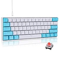 Fogruaden 60% Mechanical Keyboard, 61 Keys Gaming Keyboard with PBT Keycaps and 3 Extra Dye-Sub keycaps, Rainbow Backlit, Wired NKRO for PC/Mac Gamer