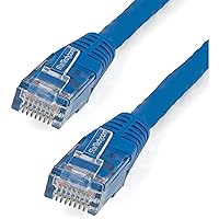 StarTech.com 20ft CAT6 Ethernet Cable - Blue CAT 6 Gigabit Ethernet Wire -650MHz 100W PoE++ RJ45 UTP Molded Category 6 Network/Patch Cord w/Strain Relief/Fluke Tested UL/TIA Certified (C6PATCH20BL)