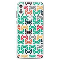 TPU Case Compatible with Motorola G9 G8 Plus G7 E20 P40 Z4 Edge 20 G22 Stylus Game Lover Controller Flexible Silicone Manly Gamer Top Print Boy Slim fit Clear Design Soft Cute Green Funny Art