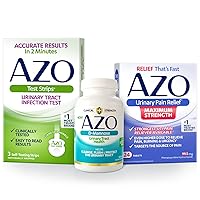 AZO Urinary Pain Relief Maximum Strength (24 Count) + Urinary Tract Infection (UTI) Test Strips (3 Count) + D-Mannose for Urinary Tract Health (120 Count)