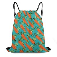 Carrots and Cucumbers Drawstring Bag Travel Beach String Bags Sackpack Pocket for Men Women